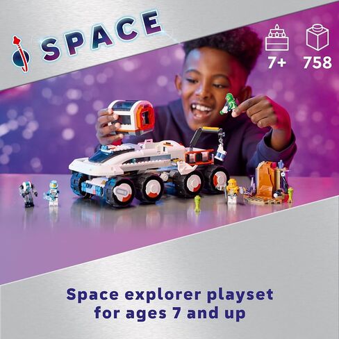 LEGO City Command Rover and Crane Loader Outer Space Toy Building Set, 4 Astronaut Toy Minifigures, Space Robot, 2 Alien Action Figures, Gift for 7 Year Old Boys, Girls, and Kids, 60432 in Saudi Arabia
