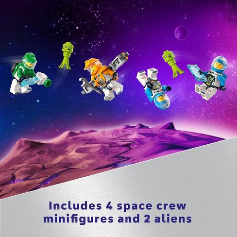 LEGO City Command Rover and Crane Loader Outer Space Toy Building Set, 4 Astronaut Toy Minifigures, Space Robot, 2 Alien Action Figures, Gift for 7 Year Old Boys, Girls, and Kids, 60432 in Saudi Arabia