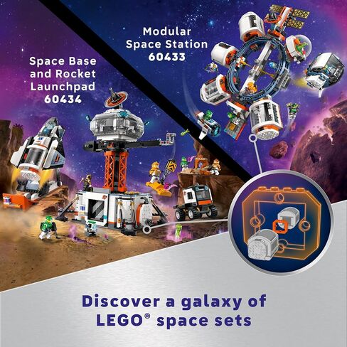 LEGO City Command Rover and Crane Loader Outer Space Toy Building Set, 4 Astronaut Toy Minifigures, Space Robot, 2 Alien Action Figures, Gift for 7 Year Old Boys, Girls, and Kids, 60432 in Saudi Arabia