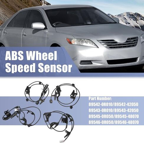 Uxcell 4 قطعة الجبهة الخلفية اليسرى اليمنى ABS عجلة السرعة الاستشعار No.89542-0R010/89543-0R010/89545-0R050/89546-0R050 لتويوتا RAV4 2014-2018 in Kuwait