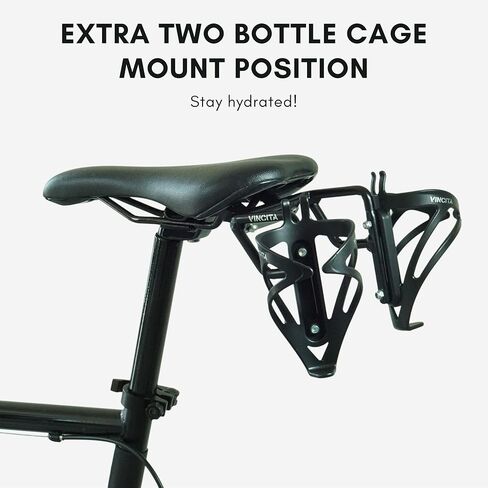 مثبت حقيبة السرج من Vincita The Overnighter Bikepacking - دعامة مضادة للتأرجح مع فتحتين لتثبيت قفص الزجاجات - سهل التركيب على سكة السرج in Kuwait