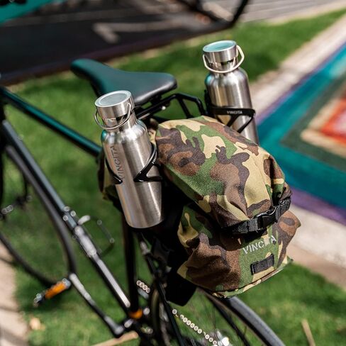 مثبت حقيبة السرج من Vincita The Overnighter Bikepacking - دعامة مضادة للتأرجح مع فتحتين لتثبيت قفص الزجاجات - سهل التركيب على سكة السرج in Kuwait