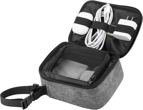 Travel Electronics Organizer Case, Portable Electronics Accessories Carrying Bag Case for Cables, MacBook Chargers and Cords, Magic Mouse, External Power Bank & Hard Drive - Gray in Saudi Arabia