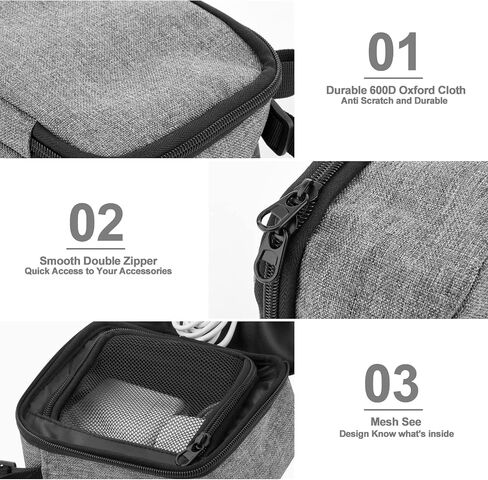 Travel Electronics Organizer Case, Portable Electronics Accessories Carrying Bag Case for Cables, MacBook Chargers and Cords, Magic Mouse, External Power Bank & Hard Drive - Gray in Saudi Arabia