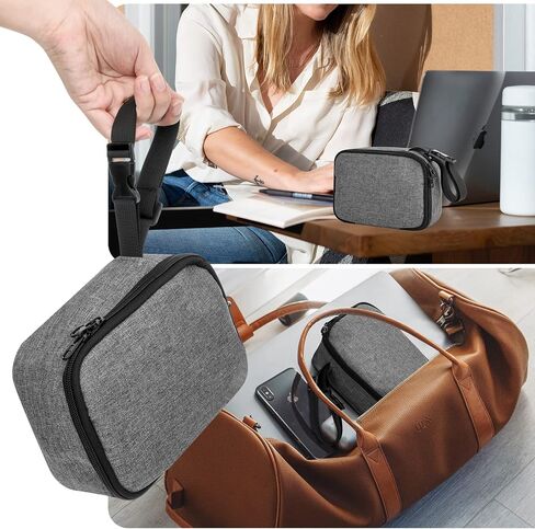Travel Electronics Organizer Case, Portable Electronics Accessories Carrying Bag Case for Cables, MacBook Chargers and Cords, Magic Mouse, External Power Bank & Hard Drive - Gray in Saudi Arabia