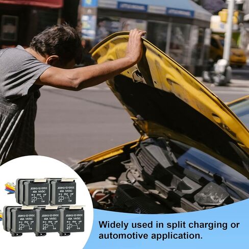 5 حزمة 40A 14V DC مرحل مقاوم للماء وتسخير أسلاك نحاسية شديدة التحمل 14 AWG 5-PIN SPDT مرحل للسيارة in Kuwait