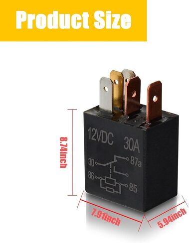 Ajxn 4 PCS 12V 5-Pin Car Starter Relay, Nylon Case Precision Technology Silver Contact Heavy Duty Relay, Universal Car High Purity Conduction Motor Replacement Part, Suitable for Most Models (Black) in Saudi Arabia