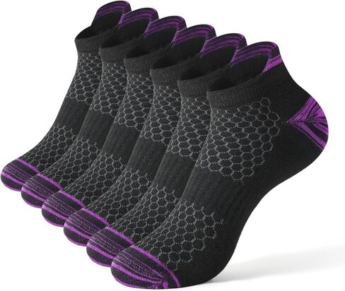 6 Pairs Women's Ankle Socks - Lightweight Breathable Socks Non Slip Athletic Running Tab Socks for Women and Men in Saudi Arabia