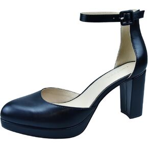 Chunky Closed Toe Heels for Women, Women's Platform Chunky Heels Closed Toe Block Ankle Strap Dress Buckle Round Toe Wedding Party Comfortable Pumps Shoes