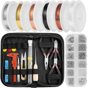 Mluchee Jewelry Wire Wrapping Jewelry Making Supplies Tools Kit - Including Jewelry Findings, Jewelry Tools, Wire Wrapping Kit, Jewelry Pliers for Repair, Wire Wrapping and Beading