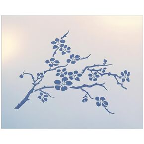 Cherry Blossom Stencil - Japanese Asian Oriental Chinese Reusable Sturdy Flexible Template 10 mil Plastic Mylar Wall Flower Tree Stencils Craft Painting Wall Stencils - The Artful Stencil