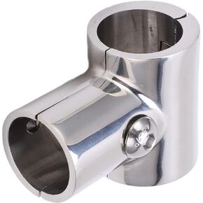 Tee Pipe Connector, 90° T Tee Tube Pipe Connector 1in/25.4mm ID Separable 316 Stainless Steel Boat Hand Rail Accessories for Ships, Yachts