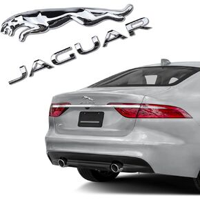 Emblem Compatible with Jagvar XE XF XJ F-Type F-PACE Front Center Grille Emblem 3.38inch Car Badge Emblem Leopard Jagvar Accessories(Front Emblem Red-Chrome)