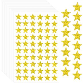 1200 PCS Gold Star Stickers, 0.5" Tiny Glitter Foil Gold Star Stickers for Reward Kids Small Star Stickers for Behavior Reward Chart Student Planner School Classroom Teacher Office Supplies