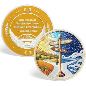 1 سنة الرصانة عملة سنة واحدة الرصانة رقاقة الرصانة الهدايا للنساء الرجال غير الدينية AA رقائق والميداليات رمز التأكيد الرصين مدمنو الكحول مجهول الإدمان الانتعاش هدية in Kuwait