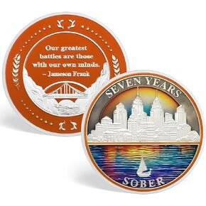 1 Year Sobriety Coin One Year Sobriety Chip Sobriety Gifts for Women Men Non-Religious AA Chips and Medallions Sober Affirmation Token Alcoholics Anonymous Addiction Recovery Gift