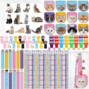 PerKoop 168 Pcs Dog Party Favors Set with Dog Mini Notebook Pencil Sticker Stamp Stationery Animals Party Favor for Puppy Pet Theme Classroom Prizes Goody Bags Piñata Stuffers School Supplies