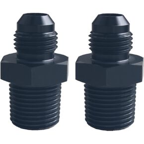 DEWHEL 2pcs Aluminium 6AN Male Flare to 1/4NPT Pipe Fitting Adapter Black(6AN - 1/4NPT)