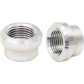 2 PCS 3/8 NPT Female Aluminum Weld On Bung Fitting,Weldable Fuel Tank Fitting (3/8 NPT)