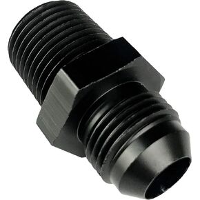 8AN to 3/4 NPT Pipe Hose Fitting 8 AN Male Flare to 3/4" NPT Male Thread Aluminum Fuel Line Adapter Black Anodized