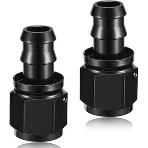 8AN Straight Push Lock Hose End Fitting Aluminum Female Swivel to Push Lock Barb Type Fitting for Rubber Fuel Line