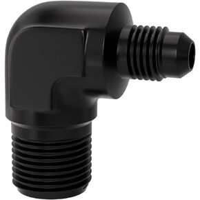 APIELE 8AN to 1/2" NPT 90 Degree Black Aluminum Male Fitting Adapter (YZSTL-8AN-1/2NPT-90)