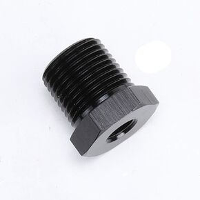 1/2" NPT Male to 3/8" NPT Female Reducer Bushing Fuel Fitting Adapter Aluminum Black