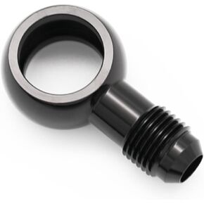Black Aluminum Fuel Banjo fitting - M10 10.2mm ID Banjo hole to 3AN 3/8"x24 UNF Male Flare Adapter, Designed for Bosch 044 Fuel Pump