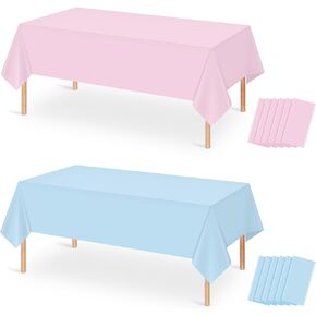 12Pcs Cow Print and Pink White Tablecloth Set, Pink and White Cow Print Table Covers Disposable Plastic Rectangle Tablecloth for Cowgirl Birthday Baby Shower Barnyard Party Decorations, 108*54inch