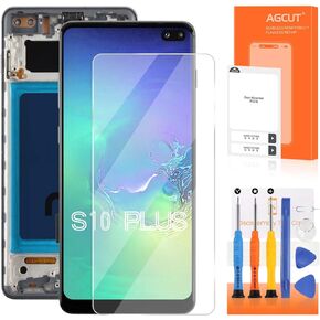 INCELL for Samsung Galaxy S10 Plus Screen Replacement for S10 Plus LCD Display SM-G975F/DS SM-G975U LCD Digitizer Touch Assembly Black with Frame with Protective Film and Tools（No Fingerprint