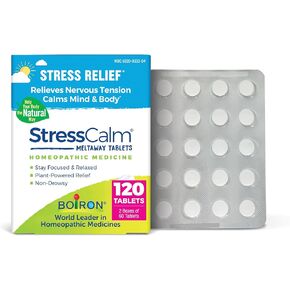 Boiron StressCalm Tablets for Relief of Stress, Anxiousness, Nervousness, Irritability, and Fatigue - 120 Count (2 Pack of 60)