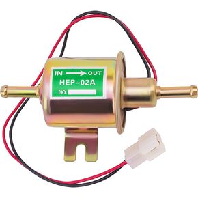 Road Passion Electric Fuel Pump 12V Universal Low Pressure 12 Volt Transfer Inline Fuel Pump for Lawn Mower Carburetor Gas Diesel Engine 2.5-4psi HEP-02A