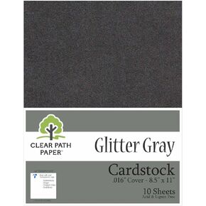 Clear Path Paper Glitter Sapphire Blue Cardstock - 8.5 x 11 inch - .016" Thick - 10 Sheets