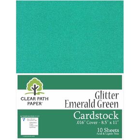 Clear Path Paper Glitter Sapphire Blue Cardstock - 8.5 x 11 inch - .016" Thick - 10 Sheets