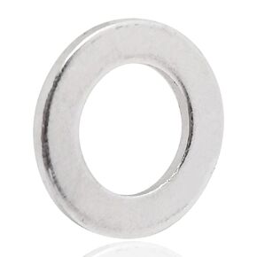 Aluminum Flat Washer,Silver Round Washers,Plain Finish,16mm ID,22mm OD,1.5mm Thickness,50-Pack