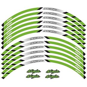 Motorcycle Front and Rear Wheels Edge Outer Rim Sticker Reflective Stripe Wheel Decals for Kawasaki Ninja
