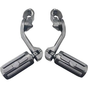 Highway Pegs,Motorcycle Road Pegs w/Mounts Extenders for Harley Touring Electra Glide Street Glide Road King Softail CVO Dyna Trike VRSC Sportster w/32mm Engine Guard Gloss Black