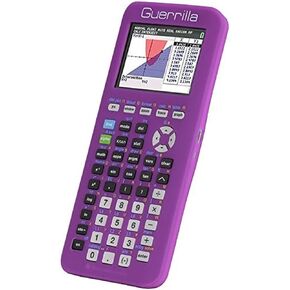 جراب Guerrilla من السيليكون لجهاز Texas Instruments TI-84 Plus CE Color Edition مع واقي شاشة ومسطرة رسوم بيانية، أسود