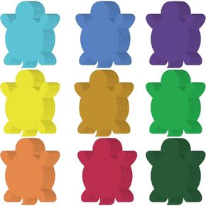 Geyee 108 Pcs Turtle Paper Cutouts Classroom Bulletin Board Cut Outs Assorted Color Cutouts Classroom Decoration Paper Die Cuts for DIY Kids Craft School Party Decor