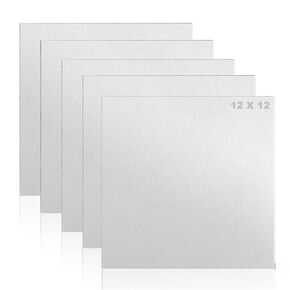 5 Pack 6061 T6 Aluminium Metal Sheet 12 x 12 x 1/16 Inch Thickness Flat Plain Plate Panel Aluminium Metal Sheets Plate with Protective Film, Aluminum Metal Plate for Crafting, Industry