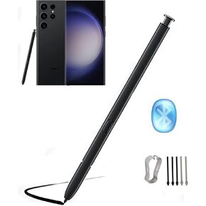 Galaxy S22 Ultra S Pen [WithBluetooth] Replacement for Samsung Galaxy S22 Ultra 5G All Verisons Stylus Pen 4096 Pressure Sensor, Air Command Touch-Free Control+ 5*Tips (Phantom Black)