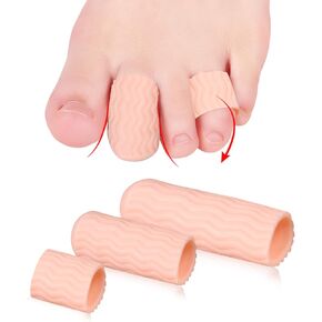 10 Pcs Silicone Toe Protectors, Toe Sleeves Callus Cushion Gel Toe Caps for Blisters, Corns, Toe Cracking, Pain Relief and Reduce Friction
