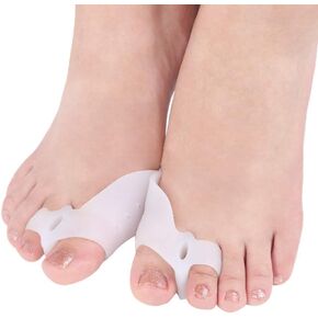 Toe Separatorsto to Correct Bunions and Restore Toes to Their Original Shape, Toe Separators with 2 Loops Bunion, Corrector for Women Men Toe Straightener Toe Stretcher Big Toe Correctors(White)