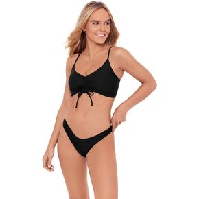 Sports Illustrated Women's Shirred Tie Midkini Top