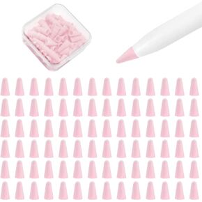 100 pcs Silicone Nib Sleeves Compatible with Apple Pencil Tips, Professional Liquid Silicone Nibs Cover Replacement for 1st & 2nd Gen &USB-C, Writing Anti-Slip Protective Case for Apple iPad Pencil