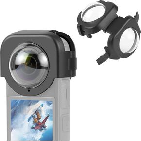 PULUZ Protective Lens Cover for Insta360 X4,Optical Glass Material Camera Lens Guard for Insta360 X4 Lens Protective Cover Anti Fog Anti-Drop Waterproof Action Camera Accessories﻿