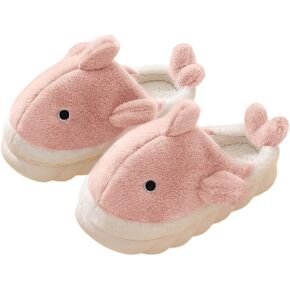 Women's Cotton Slippers Shark Slippers Adult Warm Plush Slippers Animal Slippers Men's Indoor Home and Outdoor Shoes for Winter Warmth Whale Shoe