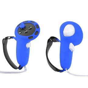 NUHFUFA 1 Pair Controller Grips Protective Cover Compatible with Quest 3, Non-Slip Silicone Hand Grips Cover with Adjustable Strap Joystick Cap for VR Headset Accessories(Black)