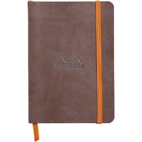 RHODIA 117353C - Chocolate Soft Notebook - A6 - Dotted Dot - 144 pages - Ivory Clairefontaine Paper 90 g/m - Bookmark, Elastic Closure - Faux Leather Cover - Rhodiarama Collection