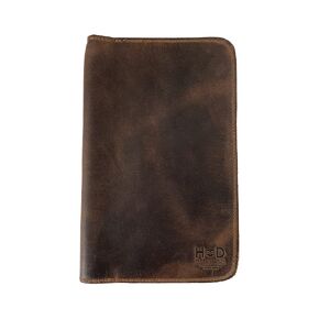 Hide & Drink, Refillable Journal Cover with Strap for Moleskine Cahier, Large Size (5 x 8.25 in.) Notebook, Rustic Protector, Full Grain Leather, Handmade, Old Tobacco